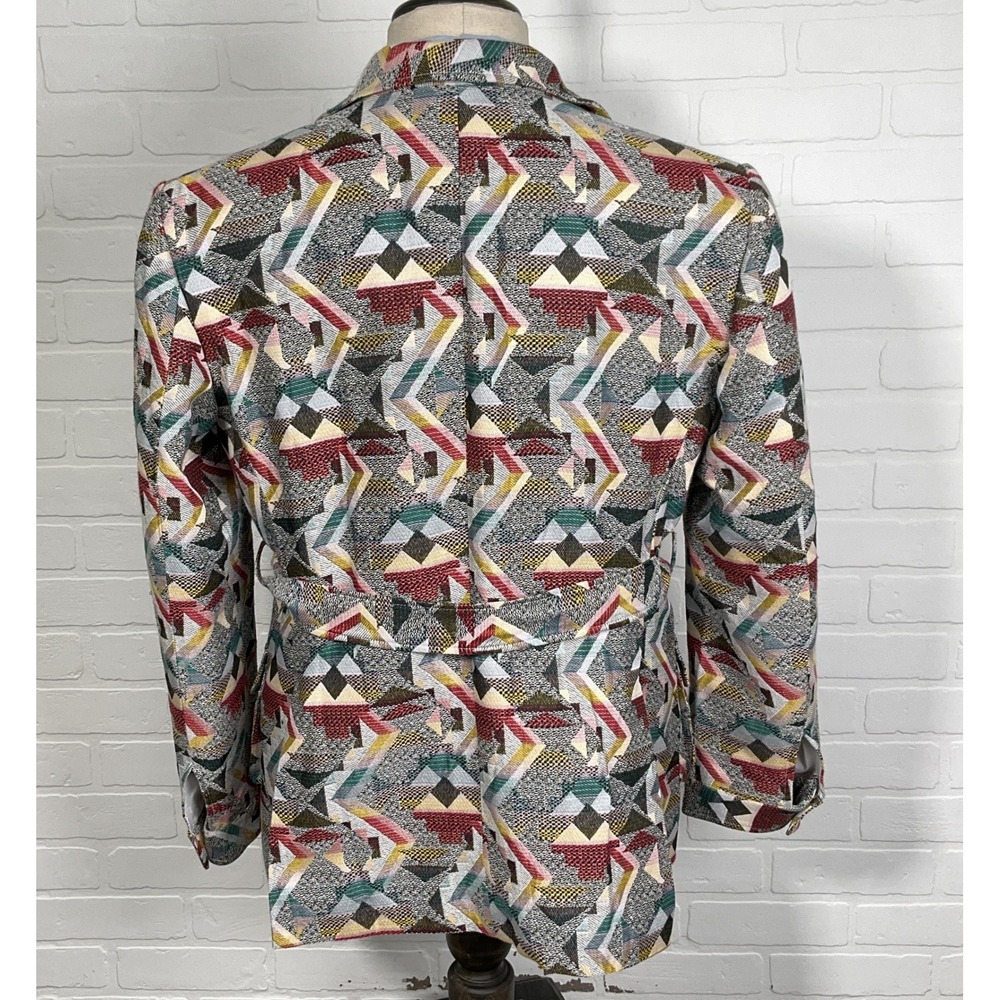 Multicolor Geometric Men's Blazer - Picture 3 of 11